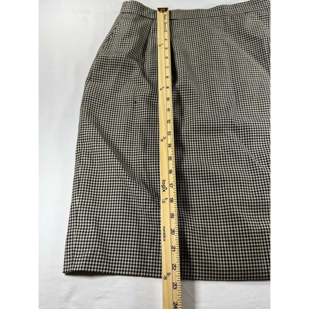 Akris Switzerland Black White Houndstooth Wool Pencil Skirt Vintage Luxury - Picture 6 of 12